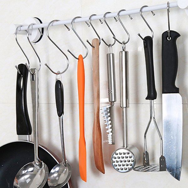 chuwuju 10pcs/set stainless steel round s shaped silver hooks for house kitchen clothes storage rack tool pot pan hanger
chuwuju 10pcs/set stainless steel round s shaped silver hooks for house kitchen clothes storage rack tool pot pan hanger