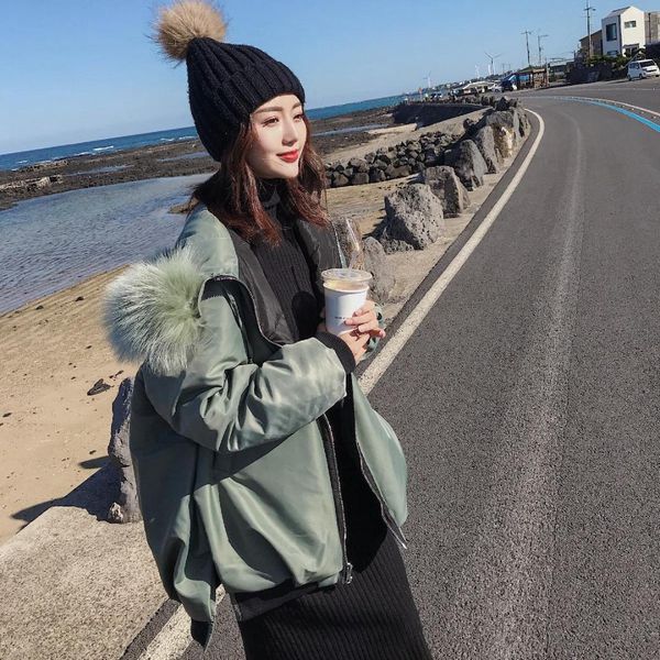 2019 chic korean-style oversize mid-length loose-fit hooded large fur collar mint green winter cotton-padded clothes women's coa, Blue;black
2019 chic korean-style oversize mid-length loose-fit hooded large fur collar mint green winter cotton-padded clothes women's coa, Blue;black