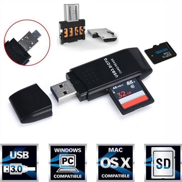 

selling mini 5gbps super speed usb 3.0+otg micro sd/sdxc tf card reader adapter u disk easy for carry very nice