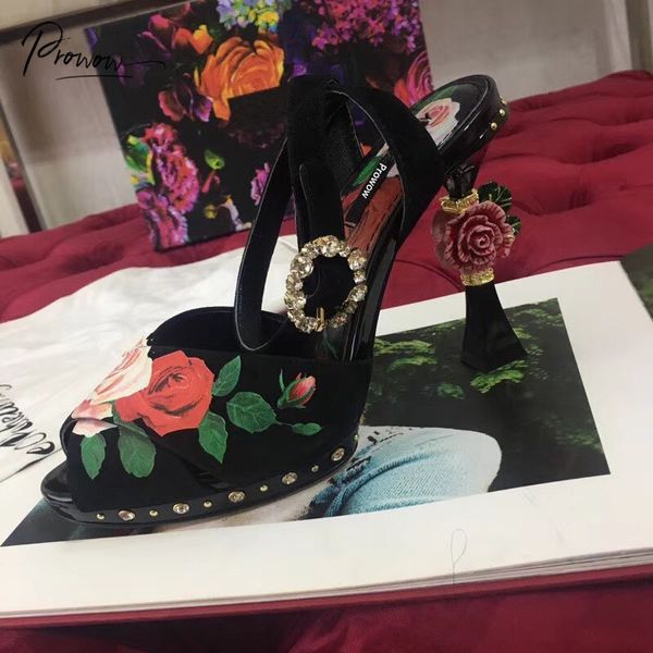 prowow fashion style black genuine leather floral women summer sandals open toe buckle strap thin high heel sandals shoes woman
prowow fashion style black genuine leather floral women summer sandals open toe buckle strap thin high heel sandals shoes woman