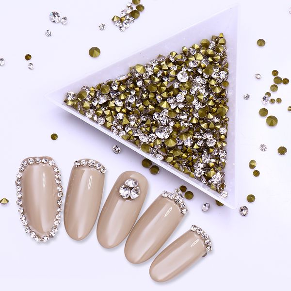 nee jolie 1440pcs crystal rhinestone multi-size sharp bottom ab color transparent diy manicure 3d nail art decorations, Silver;gold
nee jolie 1440pcs crystal rhinestone multi-size sharp bottom ab color transparent diy manicure 3d nail art decorations, Silver;gold