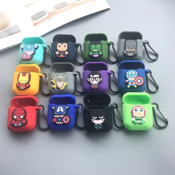 silicone superhero superman spiderman protective case for apple airpods true wireless headset pouch with anti-dust plug
silicone superhero superman spiderman protective case for apple airpods true wireless headset pouch with anti-dust plug