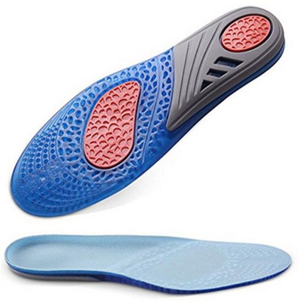 ortc hiking basketball inserts silicone shockproof foot support breathable running soft anti slip sport shoes insoles, Black