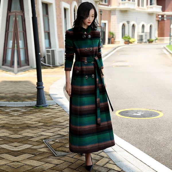 winter women wool blends striped trench coat elegant outerwear casual long thick warm female overcoat plus size, Black
winter women wool blends striped trench coat elegant outerwear casual long thick warm female overcoat plus size, Black