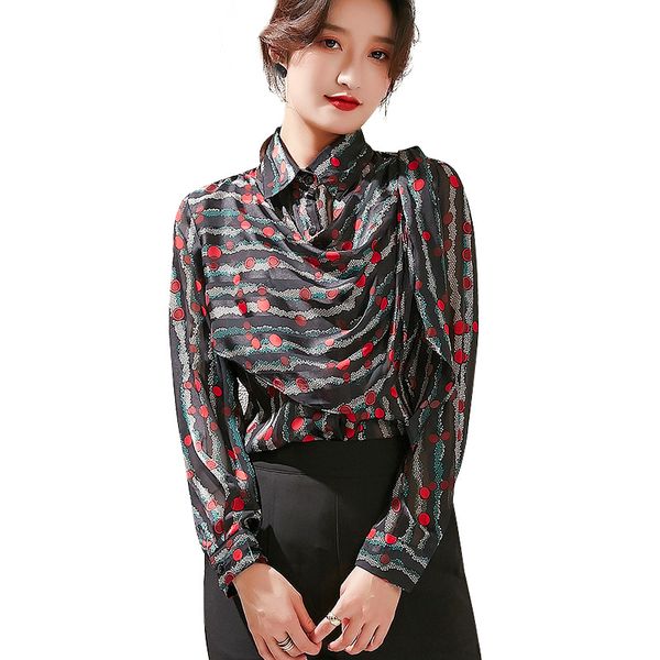 women's blouses & shirts women spring korean clothing design fashion print long-sleeve shirt retro blouse, White
women's blouses & shirts women spring korean clothing design fashion print long-sleeve shirt retro blouse, White