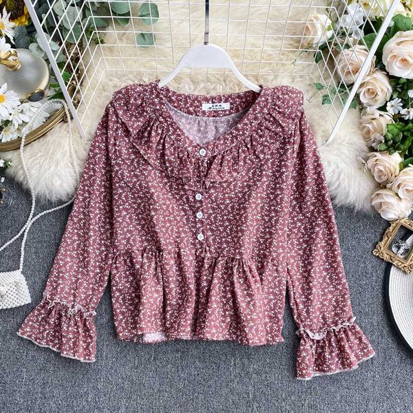 women shirt loose puff sleeve ruffles slim shirts female broken flower print 2020 chiffon vintage casual chic blouse, White
women shirt loose puff sleeve ruffles slim shirts female broken flower print 2020 chiffon vintage casual chic blouse, White
