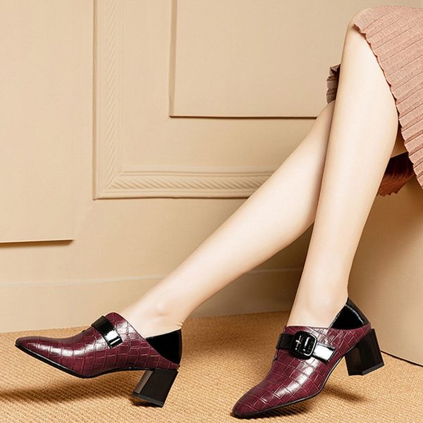 genuine cow natural leather women buckle strap classics pump shoes woman black red casual square toe ladies high heels
genuine cow natural leather women buckle strap classics pump shoes woman black red casual square toe ladies high heels