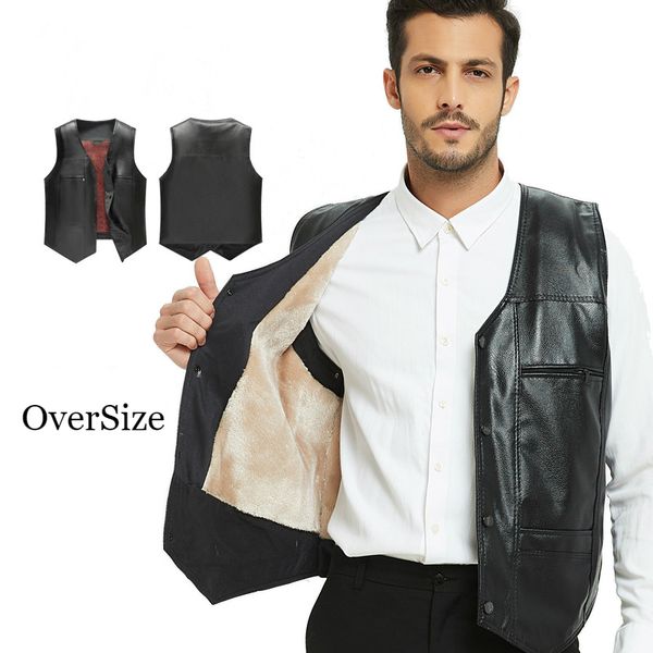 autumn winter velvet fabric thick black leather vest men v neck motorcycle warm sleeveless faux leather jacket waistcoat, Black;white
autumn winter velvet fabric thick black leather vest men v neck motorcycle warm sleeveless faux leather jacket waistcoat, Black;white