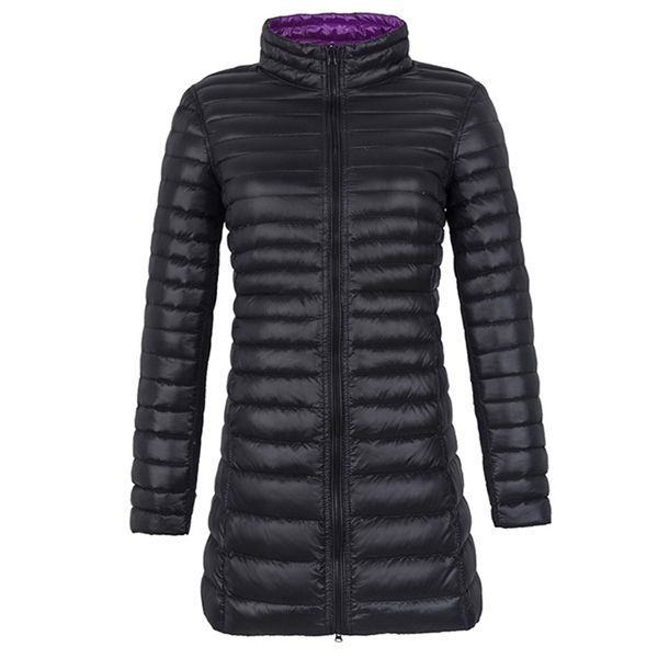 2019 new winter women down coat on both sides midi long lady light thin white duck down jacket autumn stand collar coats lp403, Black
2019 new winter women down coat on both sides midi long lady light thin white duck down jacket autumn stand collar coats lp403, Black