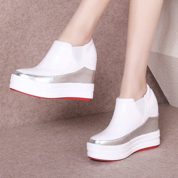 2019 brand comfortable platform slip onshoes genuine leather shoes woman spring autumn woman casual wedges shoes women loafers, Black
2019 brand comfortable platform slip onshoes genuine leather shoes woman spring autumn woman casual wedges shoes women loafers, Black
