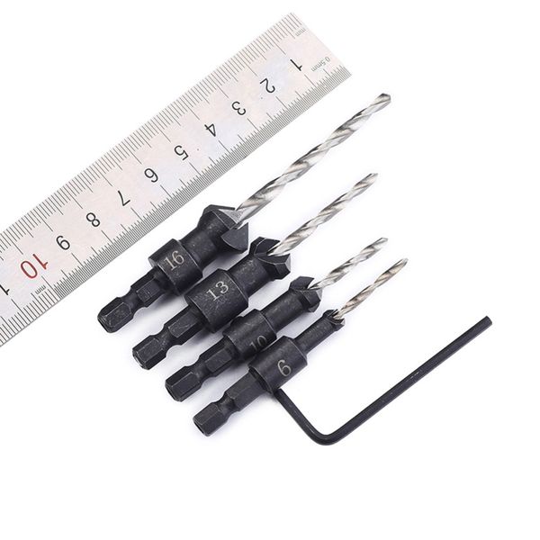 4pcs/set hss 4241 screw countersink drill bit set quick change hex shank #6 #10 #13 #16 chamfer drill bits wood carving tools b2
4pcs/set hss 4241 screw countersink drill bit set quick change hex shank #6 #10 #13 #16 chamfer drill bits wood carving tools b2
