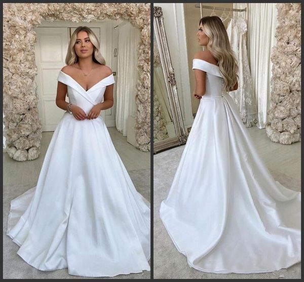 2020 boho white satin a line wedding gown off shoulder plus size wedding dress vestidos de novia
2020 boho white satin a line wedding gown off shoulder plus size wedding dress vestidos de novia