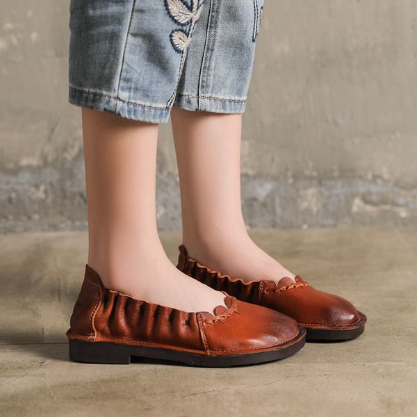 handmade shoes women loafers soft leather low heels lady casual vintage lady genuine leather shoes, Black
handmade shoes women loafers soft leather low heels lady casual vintage lady genuine leather shoes, Black
