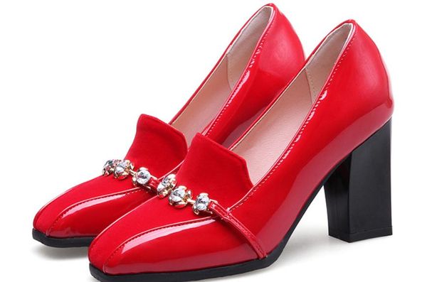 2018 water drill women's shoes in spring and autumn with new style high heel coarse heel square head, Black
2018 water drill women's shoes in spring and autumn with new style high heel coarse heel square head, Black