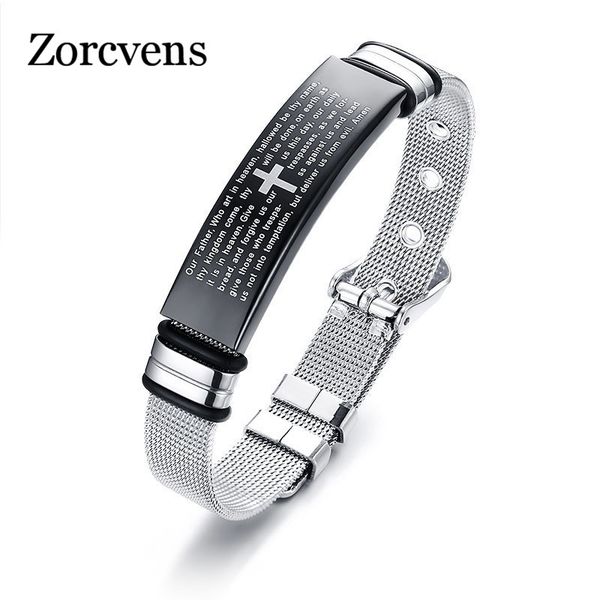 zorcvens men's bible verse bracelets stainless steel cross strap bracelet size adjustable pulsera masculina, Black
zorcvens men's bible verse bracelets stainless steel cross strap bracelet size adjustable pulsera masculina, Black
