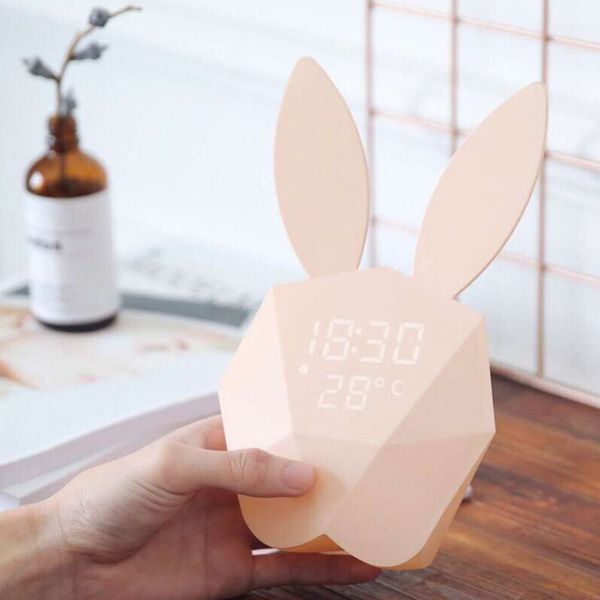 music alarm clock charging led bedside clock student cartoon alarm novelty
