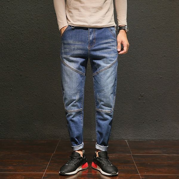 stretch jeans men 2019 new casual loose harlan feet pants wild youth stitching trousers, Blue
stretch jeans men 2019 new casual loose harlan feet pants wild youth stitching trousers, Blue