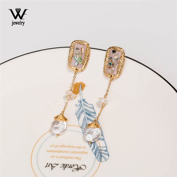 we vintage geometric pastel small shell drop glaze earrings fashion natural freshwater pearl earrings drop dangle jewelry, Silver
we vintage geometric pastel small shell drop glaze earrings fashion natural freshwater pearl earrings drop dangle jewelry, Silver