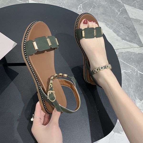 fashion womens shoes 2020 low sandals woman leather clear heels all-match suit female beige wedge buckle strap, Black 
fashion womens shoes 2020 low sandals woman leather clear heels all-match suit female beige wedge buckle strap, Black