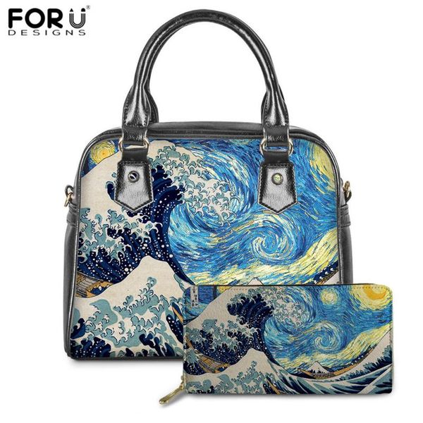 forudesigns japanese ocean waves painting women handbags pu shoulder bag females 2pcs/set hand bag&wallet vintage hand tote bags
forudesigns japanese ocean waves painting women handbags pu shoulder bag females 2pcs/set hand bag&wallet vintage hand tote bags