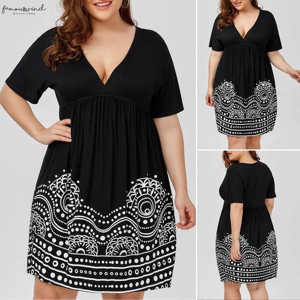 summer floral printed dress 2020 women loose plus size vestido vintage casual short sleeve women v neck dress, Black;gray
summer floral printed dress 2020 women loose plus size vestido vintage casual short sleeve women v neck dress, Black;gray
