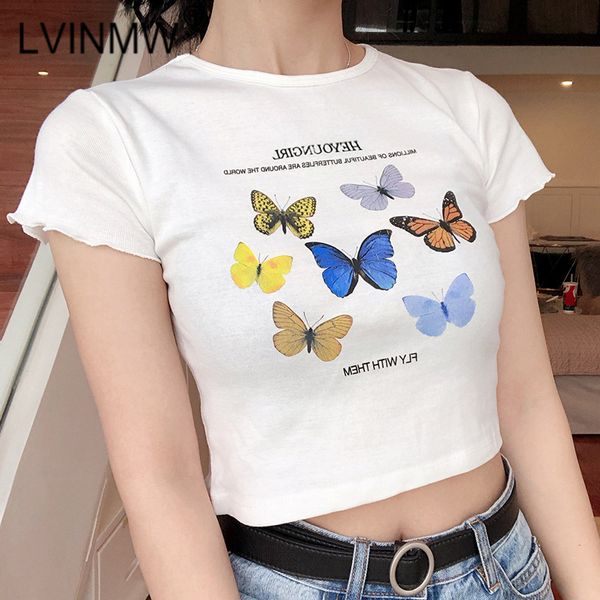 lvinmw повседневный шею с коротким рукавом оборками бабочка печати crop top 2020 лето женщин мода основные chic футболка streetwear, White
lvinmw повседневный шею с коротким рукавом оборками бабочка печати crop top 2020 лето женщин мода основные chic футболка streetwear, White