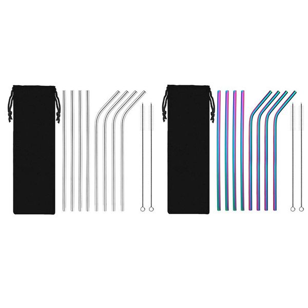 10pcs stainless steel straw set multi color straight bend reusable washable with brush cleaner kit
10pcs stainless steel straw set multi color straight bend reusable washable with brush cleaner kit