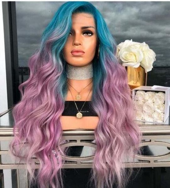 european and american new blue gradient purple dyed curls synthetic hair big wave cosplay wig natural long full curly hair, Black
european and american new blue gradient purple dyed curls synthetic hair big wave cosplay wig natural long full curly hair, Black