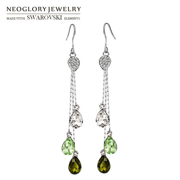 neoglory austria rhinestone & crystal chain dangle earrings water drop style alloy plated elegant beads for trendy women, Silver
neoglory austria rhinestone & crystal chain dangle earrings water drop style alloy plated elegant beads for trendy women, Silver