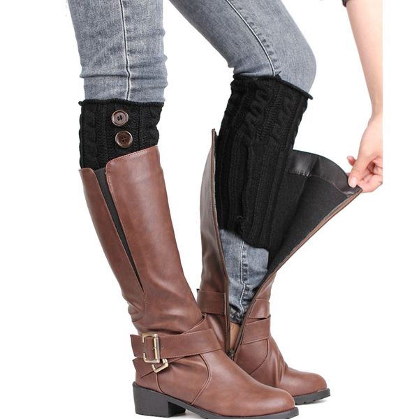 women crochet boot leg warmers boot cover keep warm socks calcetines mujer, Black;white
women crochet boot leg warmers boot cover keep warm socks calcetines mujer, Black;white