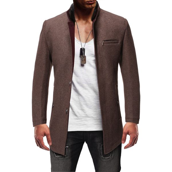 fashion winter wool coat men thick overcoats plus size men's single breasted oats 3 colors business casual long jacket, Black
fashion winter wool coat men thick overcoats plus size men's single breasted oats 3 colors business casual long jacket, Black