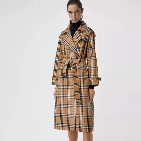 brand fashion women's high-end luxury aberdeen extended double-breasted plaid british windbreaker trench coat, Tan;black
brand fashion women's high-end luxury aberdeen extended double-breasted plaid british windbreaker trench coat, Tan;black