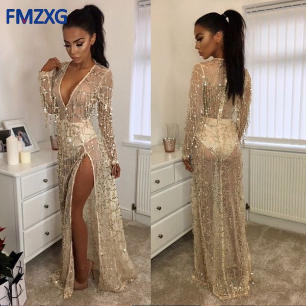 summer women evening mesh long dress sequined 3d tassel beach blouse floor length deep v sequin perspective gold dress, Black;pink
summer women evening mesh long dress sequined 3d tassel beach blouse floor length deep v sequin perspective gold dress, Black;pink