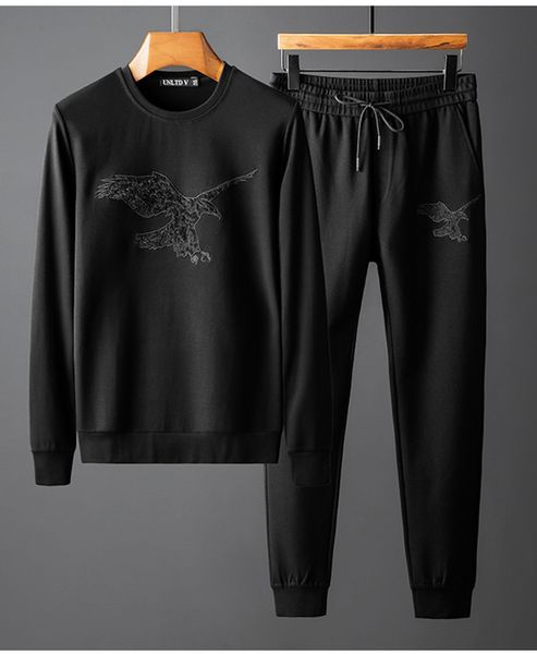 2020 autumn winter new men's tracksuits eagle embroidery casual sportwear two-piece suit hooded+pants tracksuits men sweatshirt pollove, Gray 
2020 autumn winter new men's tracksuits eagle embroidery casual sportwear two-piece suit hooded+pants tracksuits men sweatshirt pollove, Gray