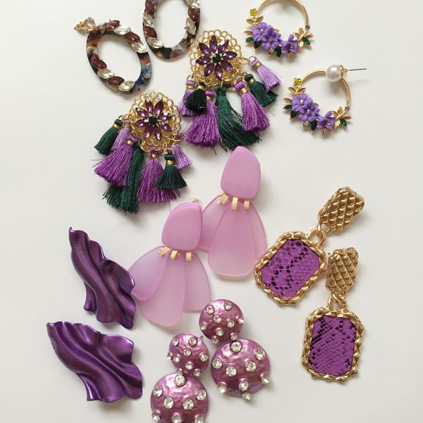 ztech handmade purple earrings 2019 women trendy baroque hanging earrings big statement earrings bridal party jewelry gift, Silver
ztech handmade purple earrings 2019 women trendy baroque hanging earrings big statement earrings bridal party jewelry gift, Silver