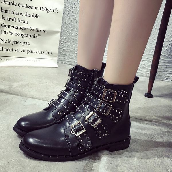 women winter shoes black studded leather buckles high women boots mujer ladies shoes size 42 point ankle boots 2020 new spring
women winter shoes black studded leather buckles high women boots mujer ladies shoes size 42 point ankle boots 2020 new spring