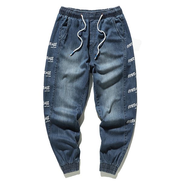 men's jeans hip hop letter printing trousers loose ankle banded pants western style casual fashion high street youth, Blue
men's jeans hip hop letter printing trousers loose ankle banded pants western style casual fashion high street youth, Blue
