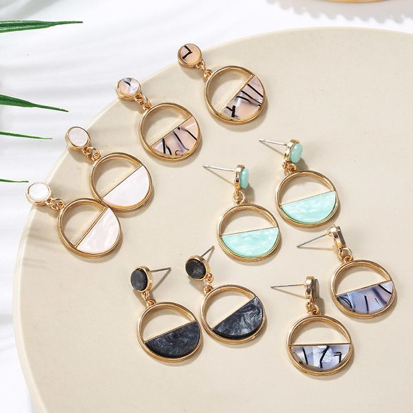 simple round kroean drop earrings for women gold black/white enamel statement earrings 2019 fashion jewelry pendientes mujer, Silver
simple round kroean drop earrings for women gold black/white enamel statement earrings 2019 fashion jewelry pendientes mujer, Silver