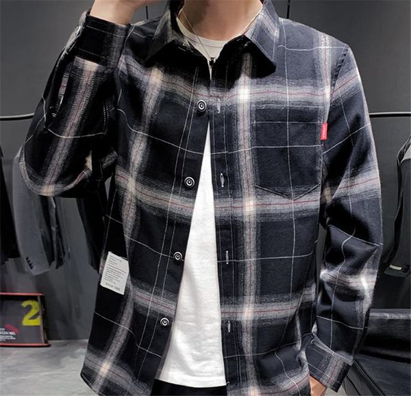 plaid print mens casual shirts fashion single breasted long sleeve mens designer shirts casual males clothing, White;black
plaid print mens casual shirts fashion single breasted long sleeve mens designer shirts casual males clothing, White;black