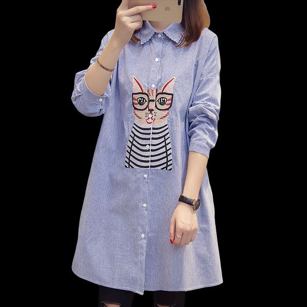 xl-8xl plus size women casual embroidery striped blouses shirts loose tunics fashion female blusas vestidos femininos blue, White
xl-8xl plus size women casual embroidery striped blouses shirts loose tunics fashion female blusas vestidos femininos blue, White
