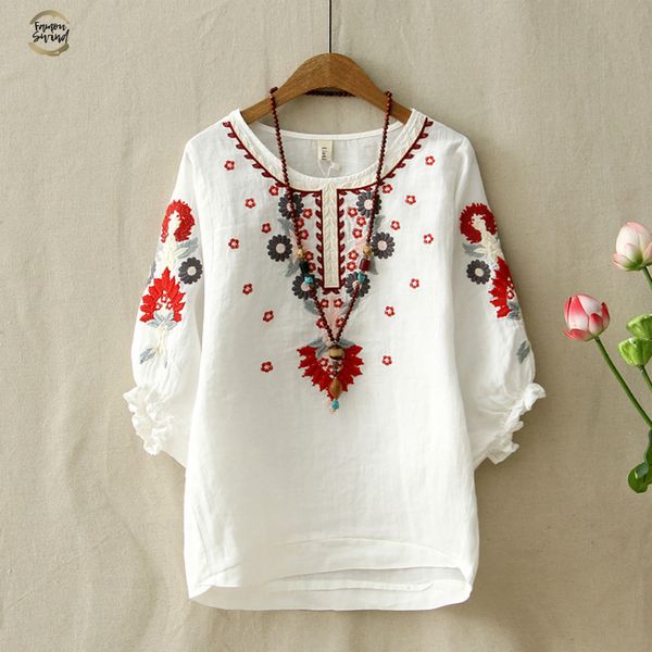 vintage white floral embroidered blouses for women loose half lantern sleeve shirt women cotton linen casual blusas
vintage white floral embroidered blouses for women loose half lantern sleeve shirt women cotton linen casual blusas