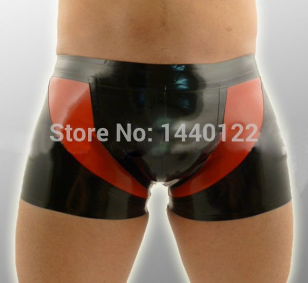 men black latex briefs with red trim fetish rubber boxer pants for men plus size customize service, Black;white
men black latex briefs with red trim fetish rubber boxer pants for men plus size customize service, Black;white