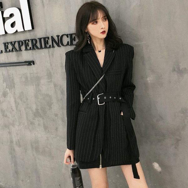 fashion striped sashes female blazer notched full sleeve black woemn jacket autumn loose suit streetwear 2018 high quality, White;black
fashion striped sashes female blazer notched full sleeve black woemn jacket autumn loose suit streetwear 2018 high quality, White;black