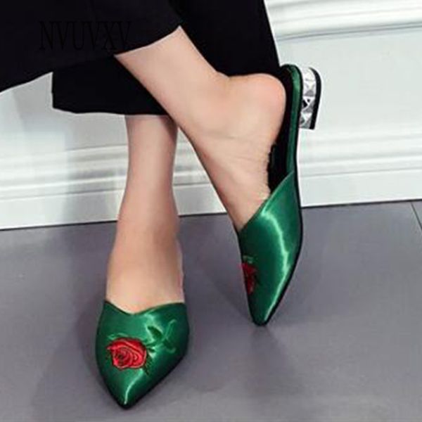 large size women's shoes european american fashion single shoes pointed embroidery flower slippers casual comfort sandals sh519, Black
large size women's shoes european american fashion single shoes pointed embroidery flower slippers casual comfort sandals sh519, Black
