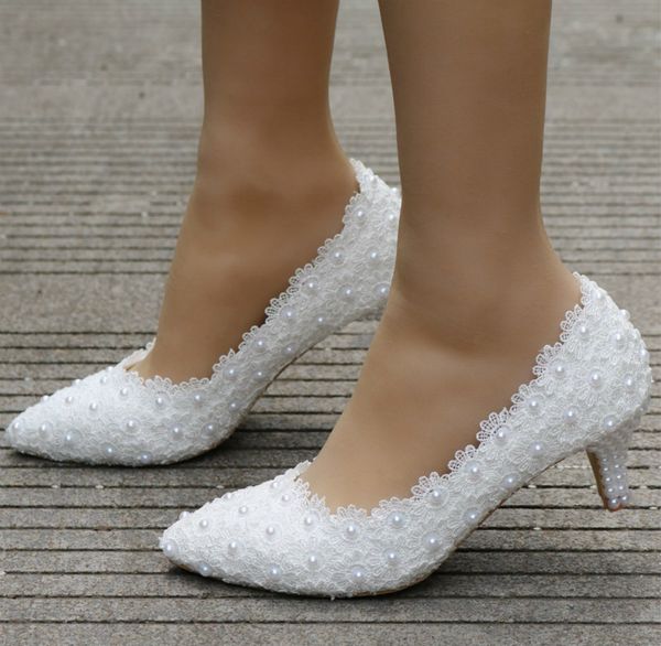 women sandals shoes lace pearl appliques pointed toe 5cm thin high heel slip-on wedding lady party female pumps shoes plus size, Black
women sandals shoes lace pearl appliques pointed toe 5cm thin high heel slip-on wedding lady party female pumps shoes plus size, Black