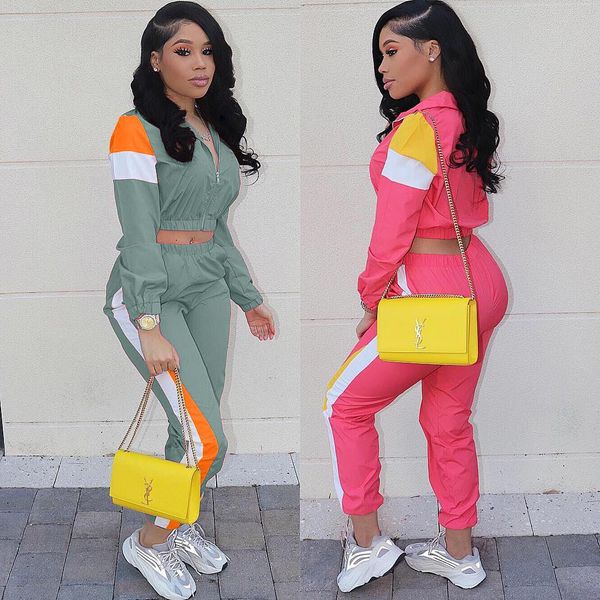 2020 european spring and summer fashion colorblock zipper long-sleeved trousers suit pocket, pink, green, support mixed batch, Gray
2020 european spring and summer fashion colorblock zipper long-sleeved trousers suit pocket, pink, green, support mixed batch, Gray