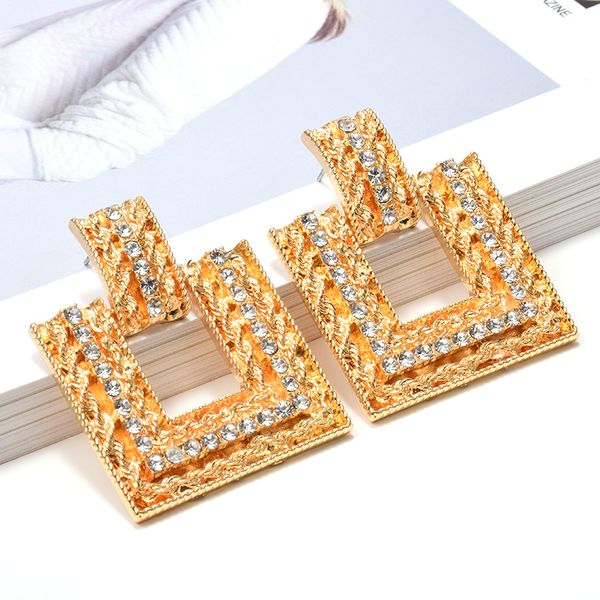 new arrive gold metal square rhinestone dangle earrings high-quality fashion pendientes jewelry accessories for women wholesale, Silver
new arrive gold metal square rhinestone dangle earrings high-quality fashion pendientes jewelry accessories for women wholesale, Silver