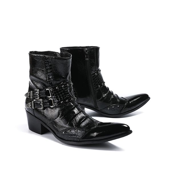 designer- western motorcycle full grain leather casual british booties ankle chirstmas performance shoes, Black
designer- western motorcycle full grain leather casual british booties ankle chirstmas performance shoes, Black