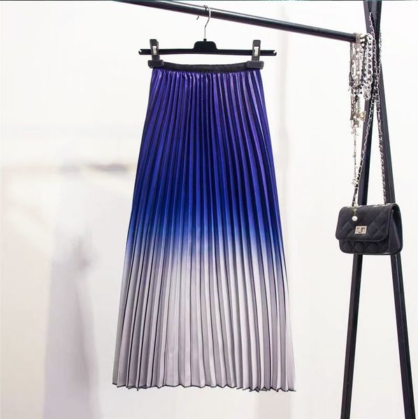 2019 harajuku gradient color women summer a-line pleated skirt high waist fashion women long skirt saias femme streetwear, Black
2019 harajuku gradient color women summer a-line pleated skirt high waist fashion women long skirt saias femme streetwear, Black