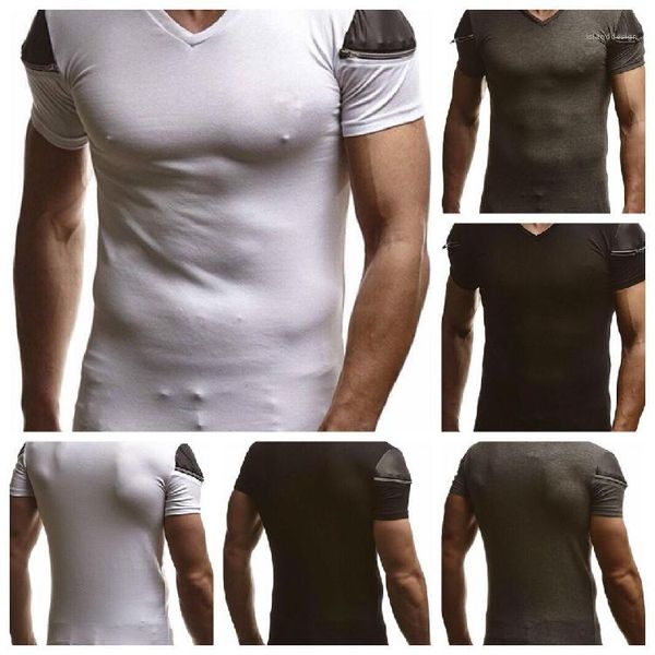 neck tshirts casual solid color short sleeve slim t shirt new mens designer clothing mens summer v, White;black
neck tshirts casual solid color short sleeve slim t shirt new mens designer clothing mens summer v, White;black